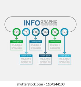 Vector infographic template for diagram, graph, presentation, chart, business concept with 6 options.