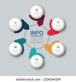 Vector infographic template for diagram, graph, presentation, chart, business concept with 6 options.