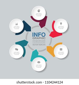 Vector infographic template for diagram, graph, presentation, chart, business concept with 6 options.