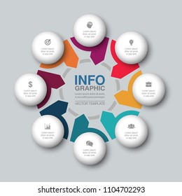 Vector infographic template for diagram, graph, presentation, chart, business concept with 8 options.