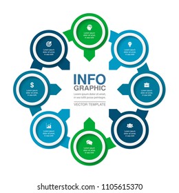 Vector infographic template for diagram, graph, presentation, chart, business concept with 8 options.