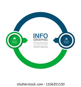 Vector infographic template for diagram, graph, presentation, chart, business concept with 2 options.