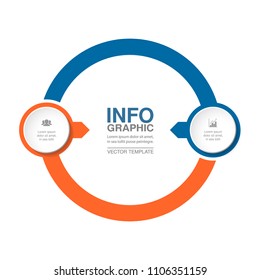 Vector infographic template for diagram, graph, presentation, chart, business concept with 2 options.