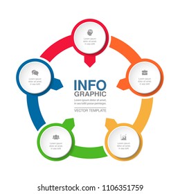 Vector infographic template for diagram, graph, presentation, chart, business concept with 5 options.