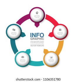Vector infographic template for diagram, graph, presentation, chart, business concept with 5 options.