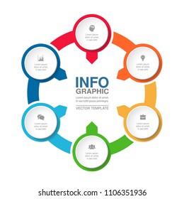 Vector infographic template for diagram, graph, presentation, chart, business concept with 6 options.