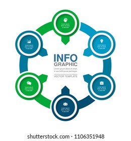 Vector infographic template for diagram, graph, presentation, chart, business concept with 6 options.