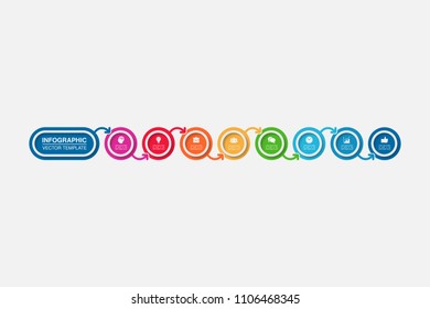 Vector infographic template for diagram, graph, presentation, chart, business concept with 8 options.