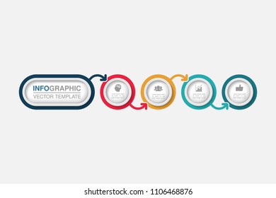 Vector infographic template for diagram, graph, presentation, chart, business concept with 4 options.