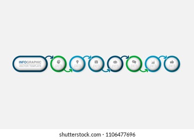 Vector infographic template for diagram, graph, presentation, chart, business concept with 7 options.