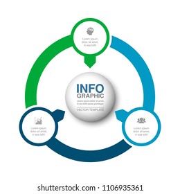 Vector infographic template for diagram, graph, presentation, chart, business concept with 3 options.