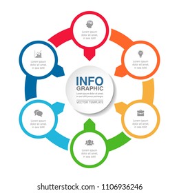 Vector infographic template for diagram, graph, presentation, chart, business concept with 6 options.