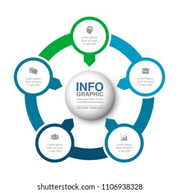 Vector infographic template for diagram, graph, presentation, chart, business concept with 5 options.