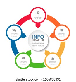 Vector infographic template for diagram, graph, presentation, chart, business concept with 5 options.