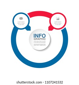 Vector infographic template for diagram, graph, presentation, chart, business concept with 2 options.