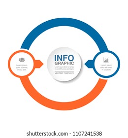 Vector infographic template for diagram, graph, presentation, chart, business concept with 2 options.