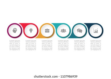 Vector infographic template for diagram, graph, presentation, chart, business concept with 6 options.