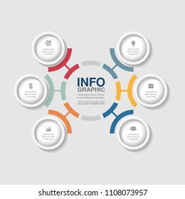 Vector infographic template for diagram, graph, presentation, chart, business concept with 6 options.