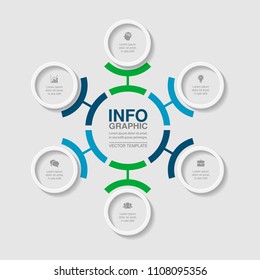 Vector infographic template for diagram, graph, presentation, chart, business concept with 6 options.