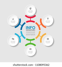 Vector infographic template for diagram, graph, presentation, chart, business concept with 6 options.