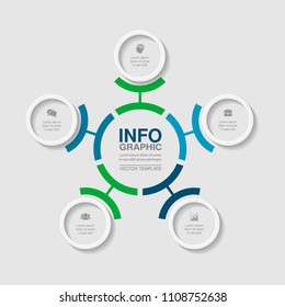 Vector infographic template for diagram, graph, presentation, chart, business concept with 5 options.