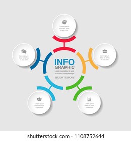 Vector infographic template for diagram, graph, presentation, chart, business concept with 5 options.