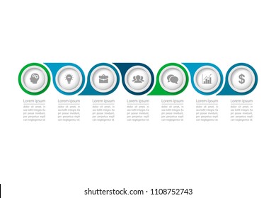 Vector infographic template for diagram, graph, presentation, chart, business concept with 7 options.