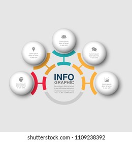 Vector infographic template for diagram, graph, presentation, chart, business concept with 5 options.