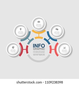 Vector infographic template for diagram, graph, presentation, chart, business concept with 5 options.