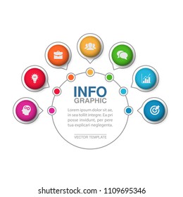 Vector infographic template for diagram, graph, presentation, chart, business concept with 7 options.