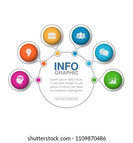 Vector infographic template for diagram, graph, presentation, chart, business concept with 6 options.