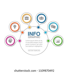 Vector infographic template for diagram, graph, presentation, chart, business concept with 6 options.