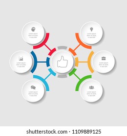 Vector infographic template for diagram, graph, presentation, chart, business concept with 6 options.