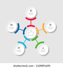 Vector infographic template for diagram, graph, presentation, chart, business concept with 5 options.