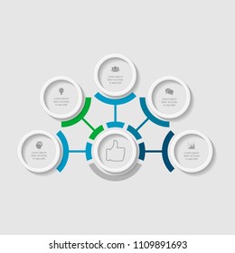 Vector infographic template for diagram, graph, presentation, chart, business concept with 5 options.