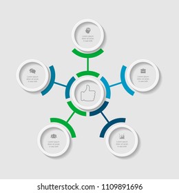 Vector infographic template for diagram, graph, presentation, chart, business concept with 5 options.