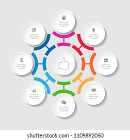 Vector infographic template for diagram, graph, presentation, chart, business concept with 8 options.
