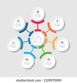 Vector infographic template for diagram, graph, presentation, chart, business concept with 7 options.
