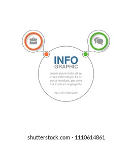 Vector infographic template for diagram, graph, presentation, chart, business concept with 2 options.