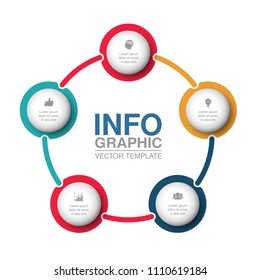 Vector infographic template for diagram, graph, presentation, chart, business concept with 5 options.