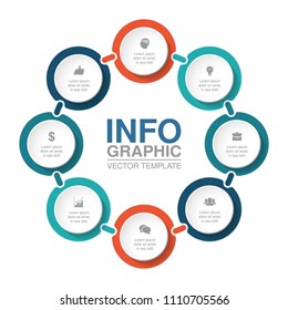 Vector infographic template for diagram, graph, presentation, chart, business concept with 8 options.