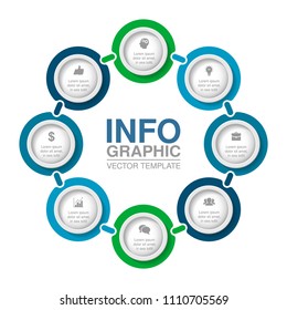 Vector infographic template for diagram, graph, presentation, chart, business concept with 8 options.