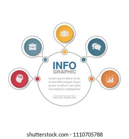 Vector infographic template for diagram, graph, presentation, chart, business concept with 5 options.