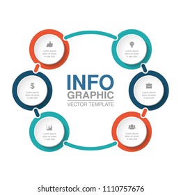 Vector infographic template for diagram, graph, presentation, chart, business concept with 6 options.