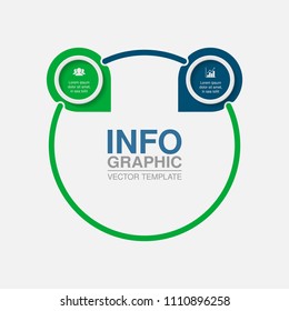 Vector infographic template for diagram, graph, presentation, chart, business concept with 2 options.