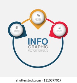 Vector infographic template for diagram, graph, presentation, chart, business concept with 3 options.