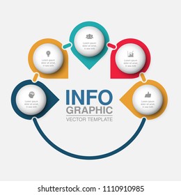 Vector infographic template for diagram, graph, presentation, chart, business concept with 5 options.
