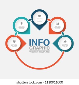 Vector infographic template for diagram, graph, presentation, chart, business concept with 5 options.