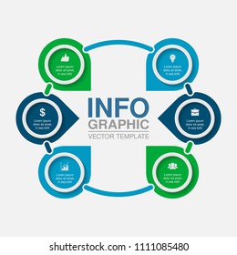 Vector infographic template for diagram, graph, presentation, chart, business concept with 6 options.