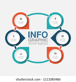 Vector infographic template for diagram, graph, presentation, chart, business concept with 6 options.